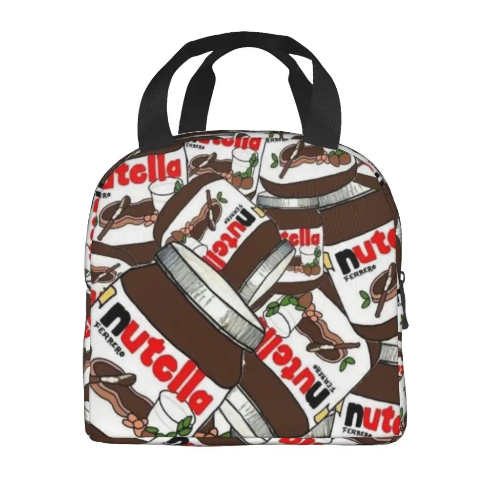 Custom Italy Nutellas Thermal Insulated Lunch Bag Women Portable Lunch Container for Outdoor Picnic Storage Food Box