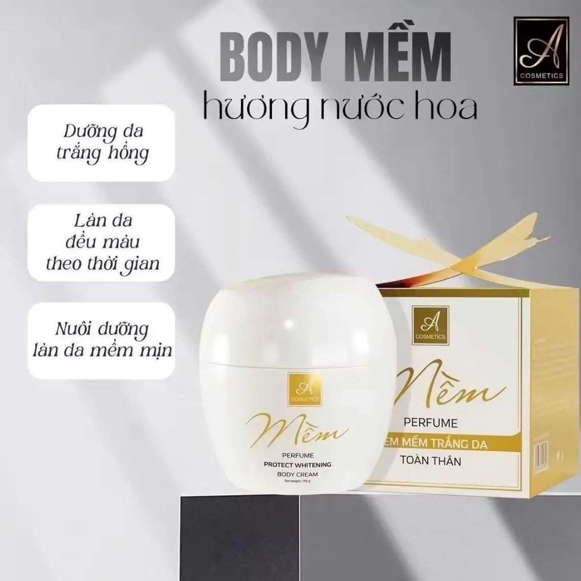 Vietnamese Full-body Brightening Cream 150g/Bottle Kem body A mềm chính hãng siêu mềm siêu trắng mẫu mới