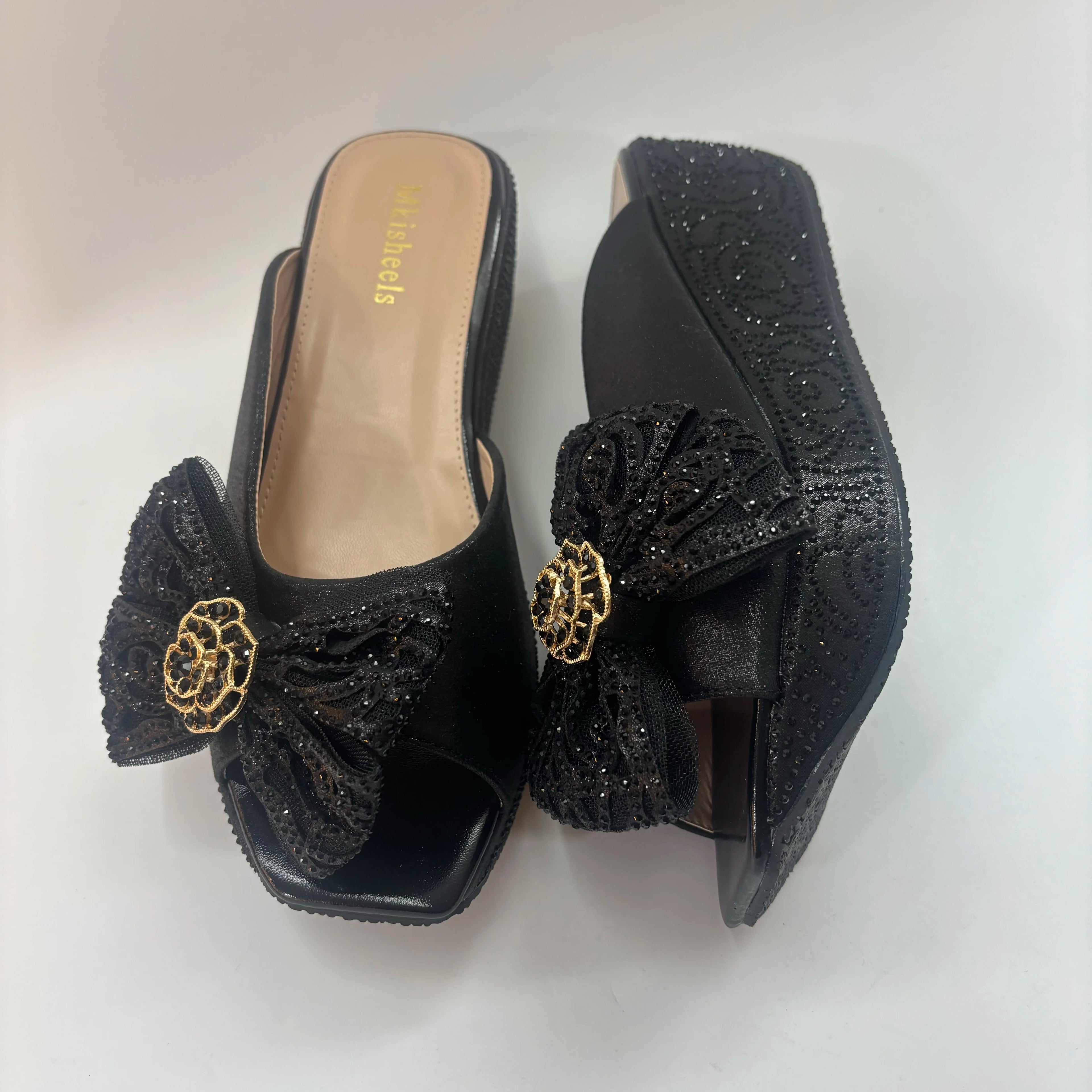 Latest Design Women Luxury Flower Wedding Party Shoes Nigerian Women Party Pumps High Heels Slip on Shoes for Women 6CM