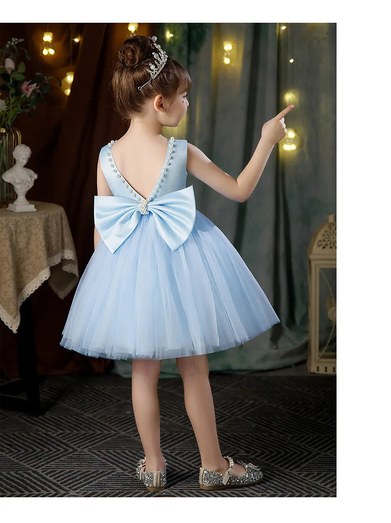 Teenage Girls Dress Children's Clothing Party Elegant Princess Long Tulle Baby Girls Kids Lace Wedding Ceremony Dresses