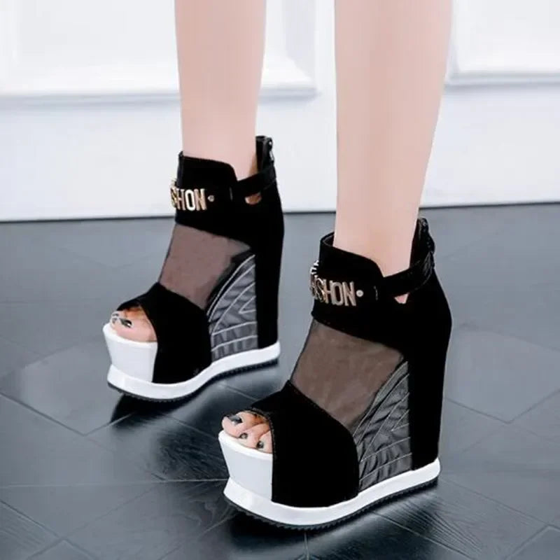NEW Luxury Women Sandals Summer Platform Wedges Shoes Woman High-Heeled 13cm Fashion Ladies Shoe Comfortable Zapatillas De Mujer