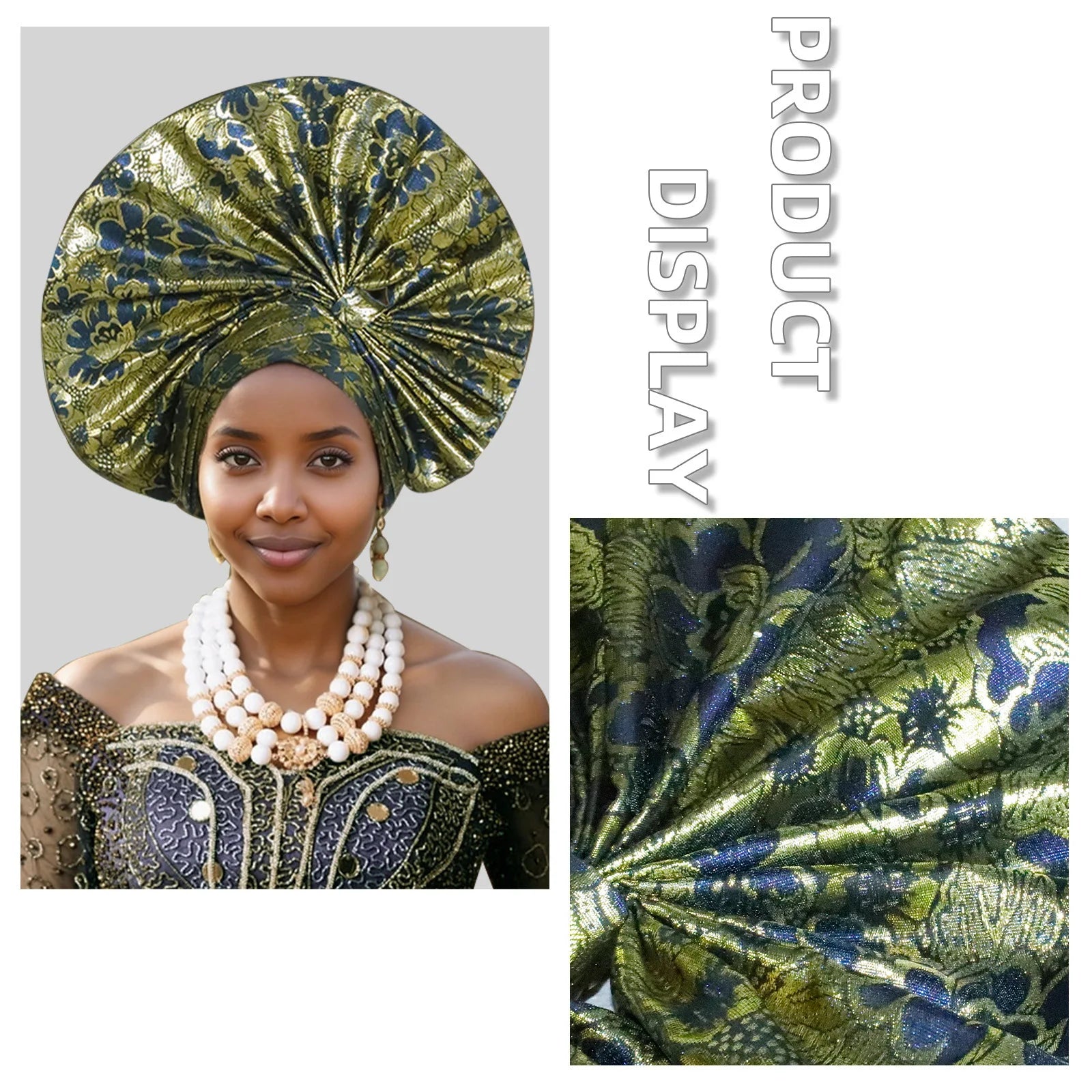 Elegant African Autogele Women's Turban Cap Nigeria Wedding Gele Ready To Wear Headtie Evening Party Headwear African Headtie