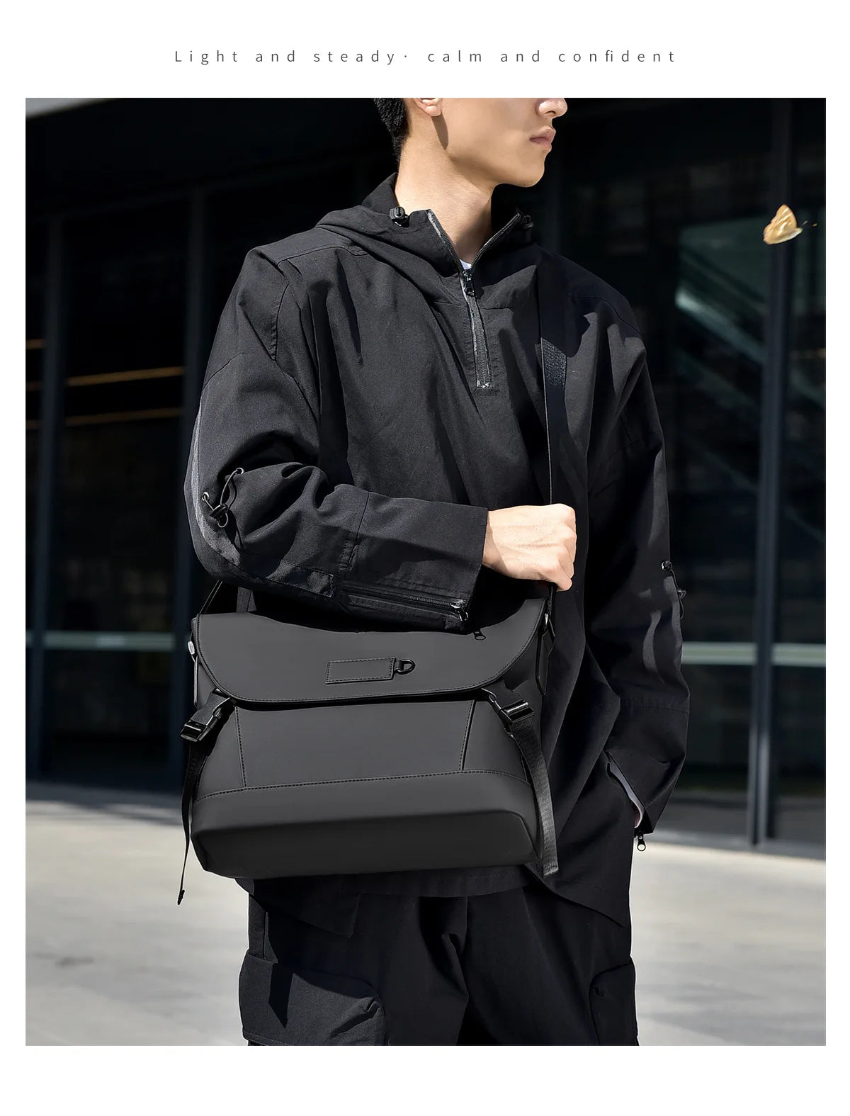 New Briefcase, High-End Business Crossbody Bag, Commuter Travel Backpack, Large-Capacity Shoulder Bag, Fashionable Water-Repellent Handbag, Laptop Bag, Solid Color Casual Bag