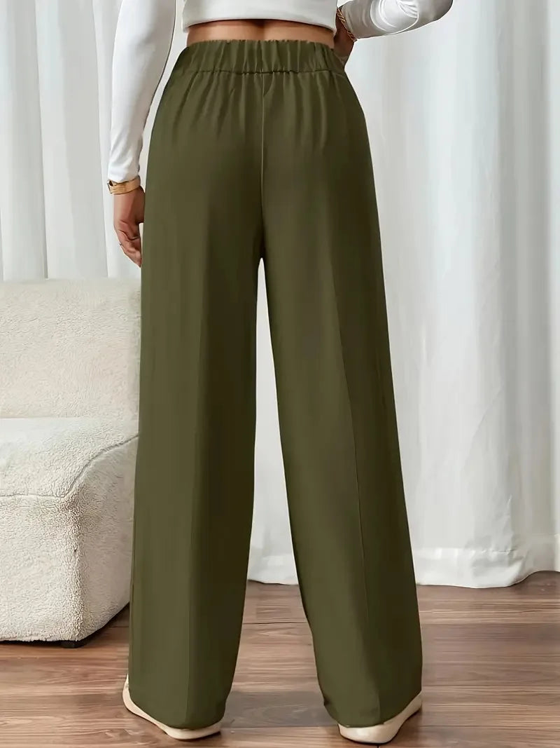 Women's Trousers Casual High-waisted Trousers Loose Temperament Versatile Office Female Straight Long Pants 2025