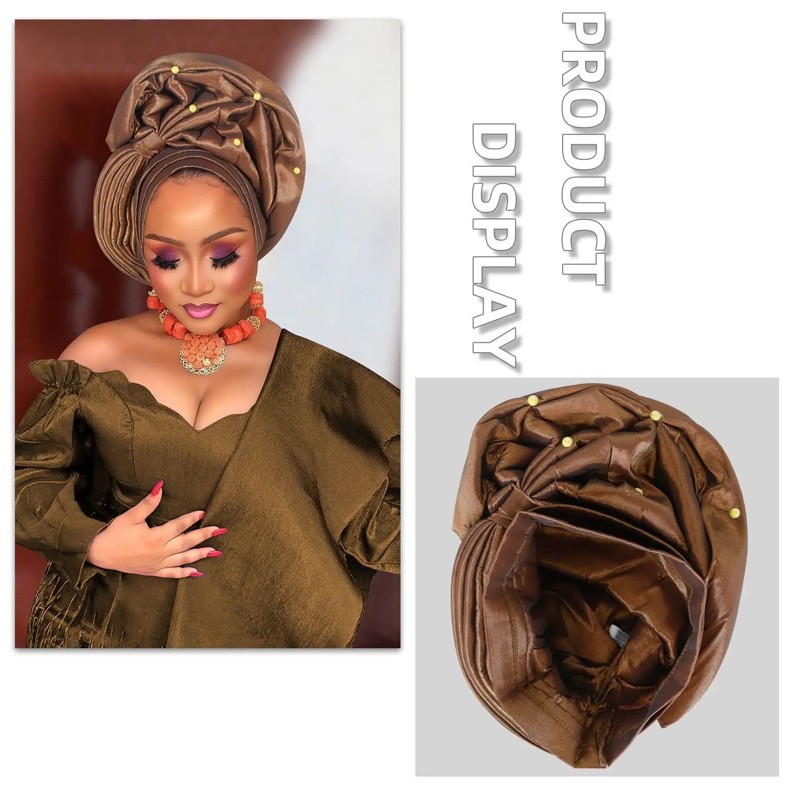 New Luxury Shiny Turban Cap for Women African Auto Gele Headties Nigeria Wedding Party Geles Hijab Bonnet Hat Head Wrap Headgear