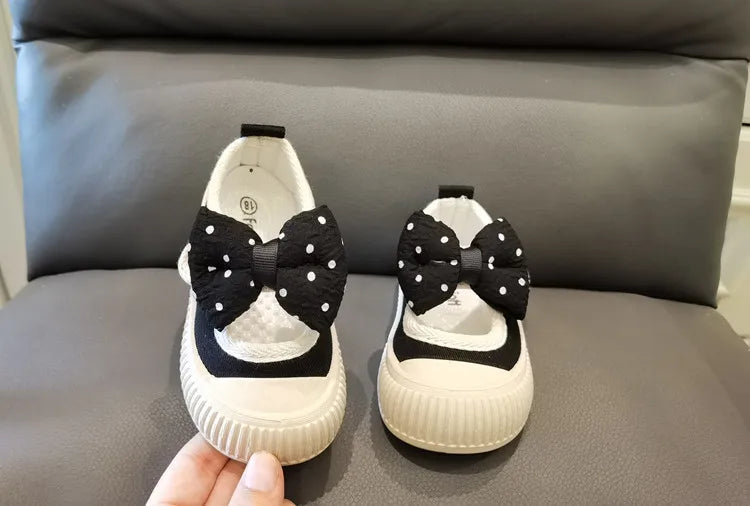 Zapatillas Kid Sneakers Autumn Anti Kick Girl Canvas Shoes Bow Baby Walking Shoe Soft Sole Casual Shoe Kid Shoes Zapatos Niña
