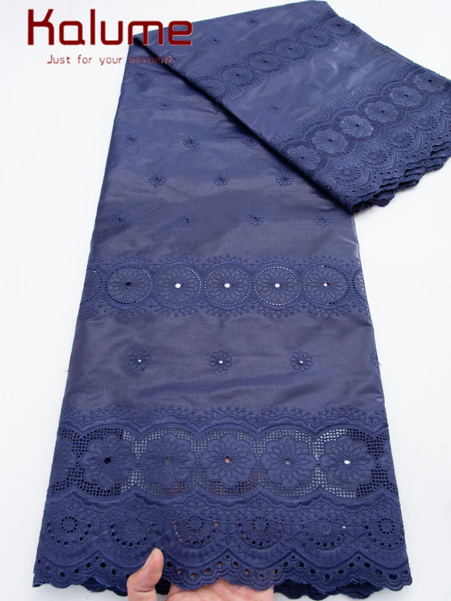 Kalume Fashion Nigerian Cotton Dry Lace Fabric 2026 High Quality Swiss Voile Stones Embroidery Lace Fabric For men Prom Party