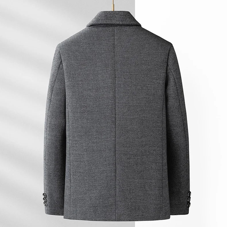 Man Blazer Autumn Turn Down Collar Pocket Male Suit Coat Retro Single-breasted Long Sleeve Non-ironing Casual Men Outerwear
