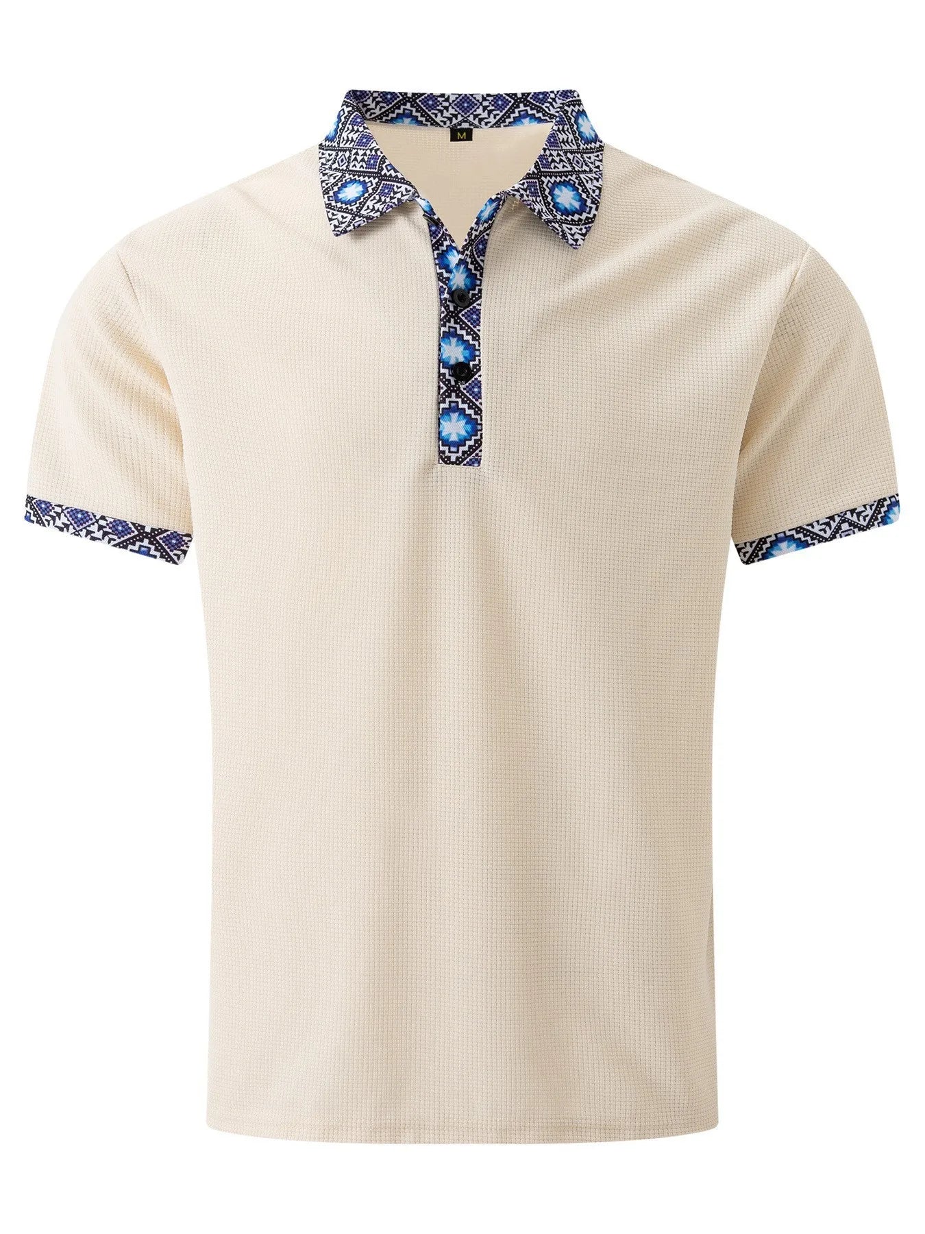 Men's Summer Fashion Set: Color-block Contrast Collar T-shirt + Straight-leg Pants, Trendy and Versatile