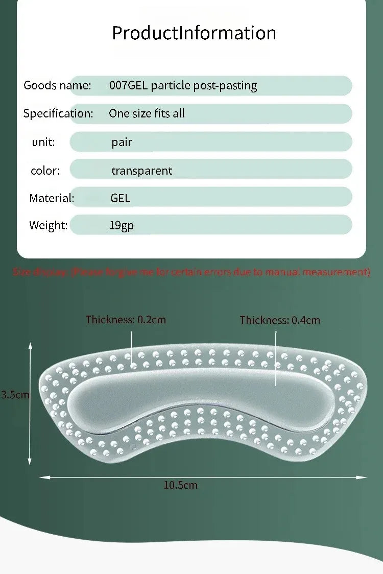 GEL Heel Protectors Women Silicone Cushion Foot Care Products Non Slip Shoe Pads for High Heels Adjustable Size Insoles