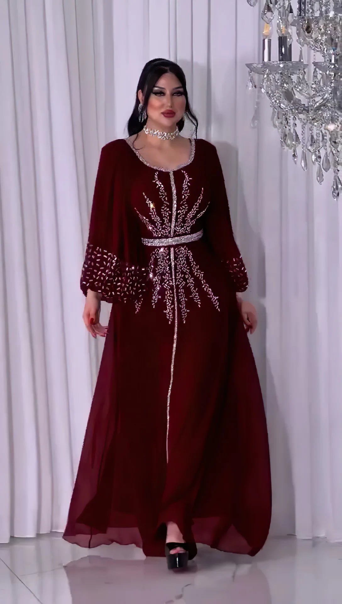 Summer African Dresses for Women Elegant African Half Sleeve O-neck Polyester Long Maxi Dress Gowns Kaftan Muslim Abaya Outfits