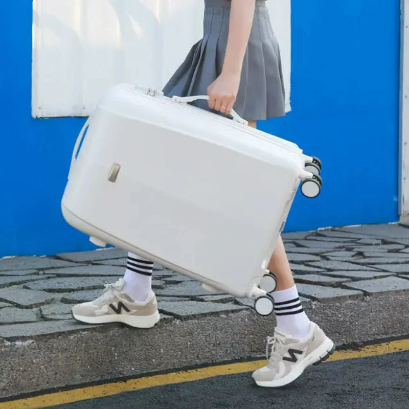 Travel suitcase on mute Universal wheels  ABS +PC Rolling Luggage set 20 inch carry on Cosmetic bag zipper luggage-bags valises