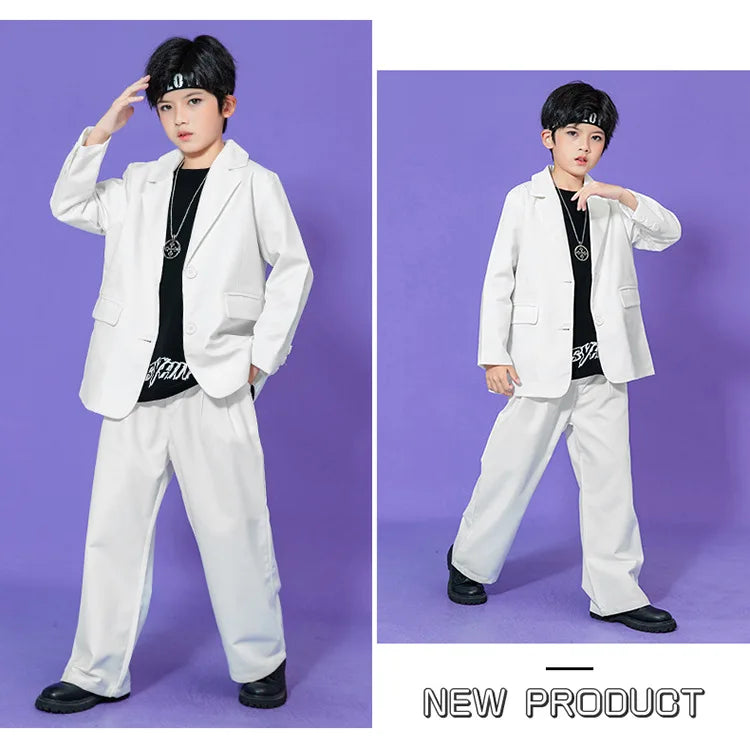 Suit for Girls Autumn Casual Long Sleeve Blazer Pants Two Pieces Children Costumes Formal Black Jacket Set Boys 10 12 13 Years