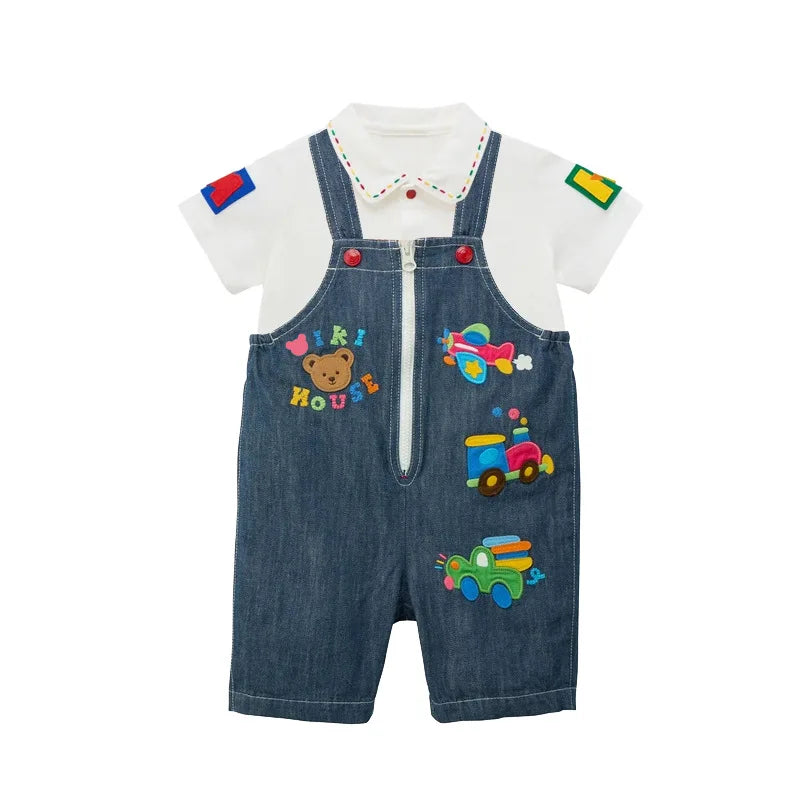 2026 Summer Kids Button Down Shirt Baby Boy Girl Casual Cotton Blouse Colorful Buttons Alphabet Embroidery Undershirt Tops
