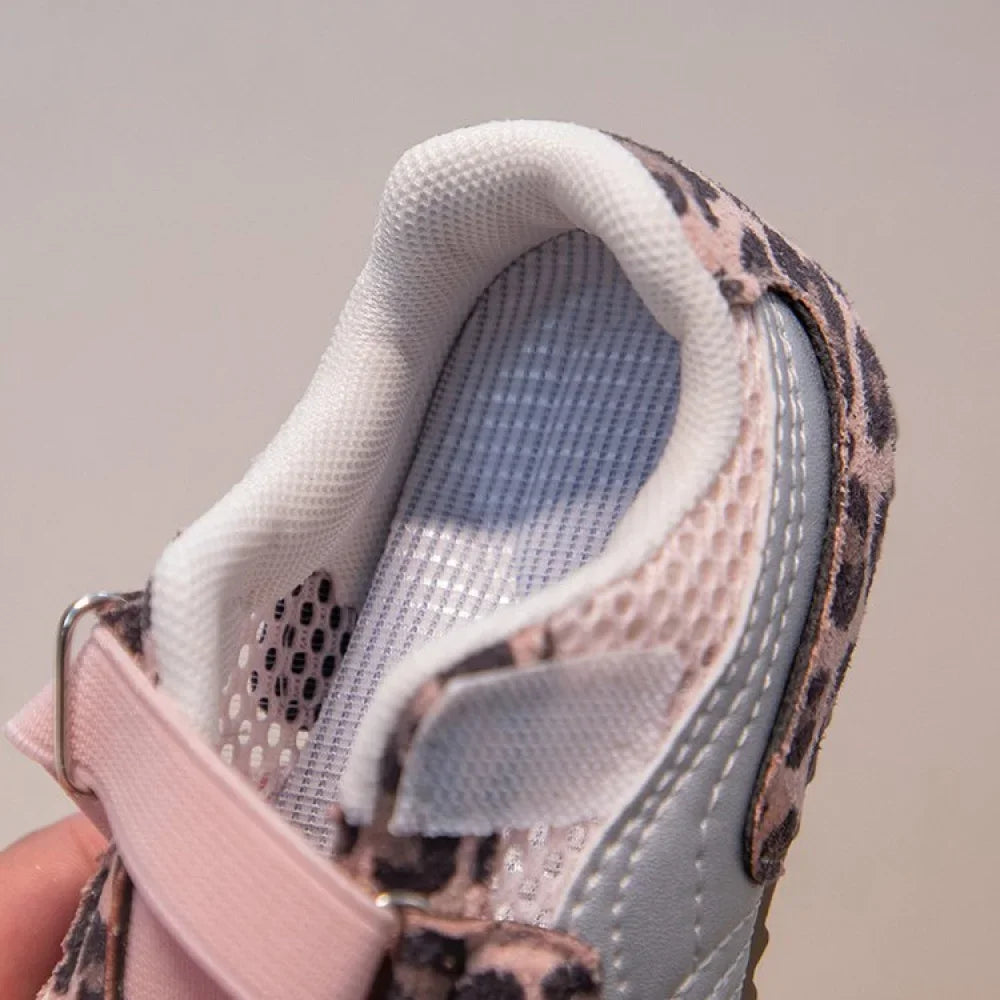 Kid's Sneakers Summer Sport Shoes For Children Mesh Breathable Leopard Boy's Girl's Running Footwear Anti-slippery Ergonomics