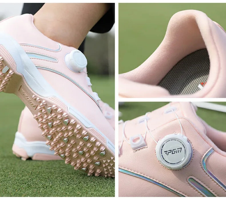 PGM Women Golf Shoes Waterproof Rotating Buckle Anti Slip Sports Shoes XZ297