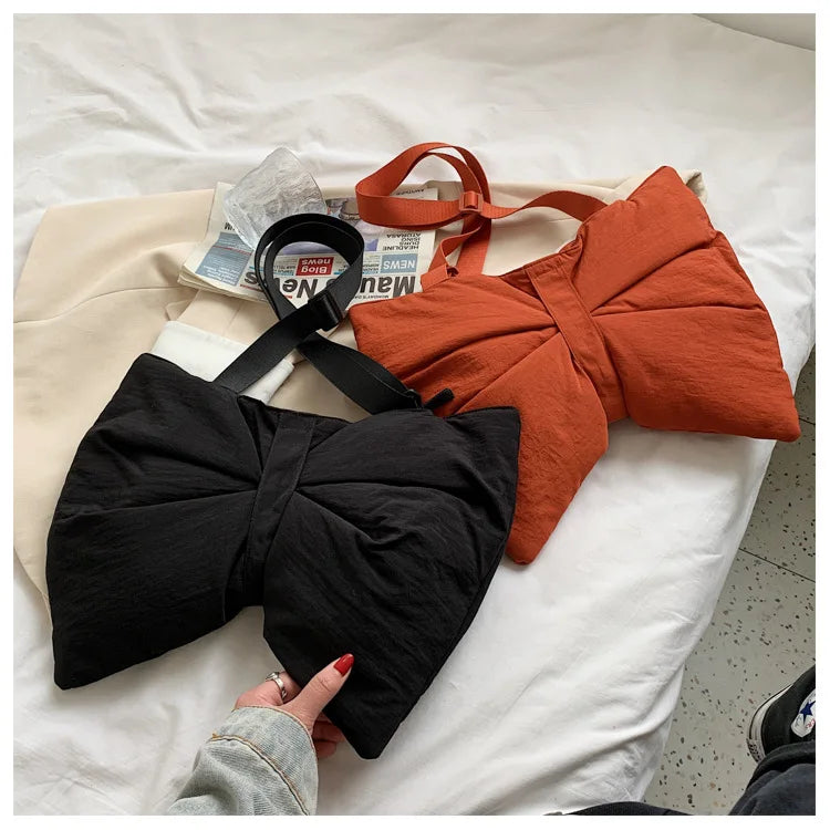 Soft Nylon Women's Portable Shoulder Bag Large Capacity Female Commute Crossbody Bags Simple Design Ladies Tote Purse Handbags