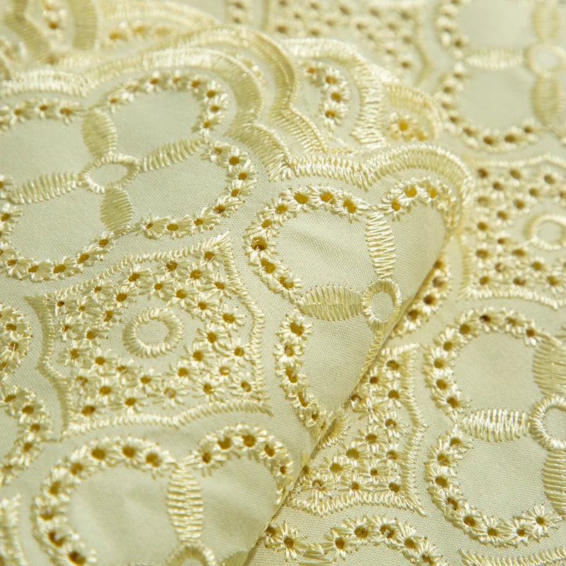 Smooth African Cotton Lace Fabric 5 Yards 2025 Swiss Voile High Quality Nigerian Cotton Lace Fabric For Sew Diy Men Cloth F3808