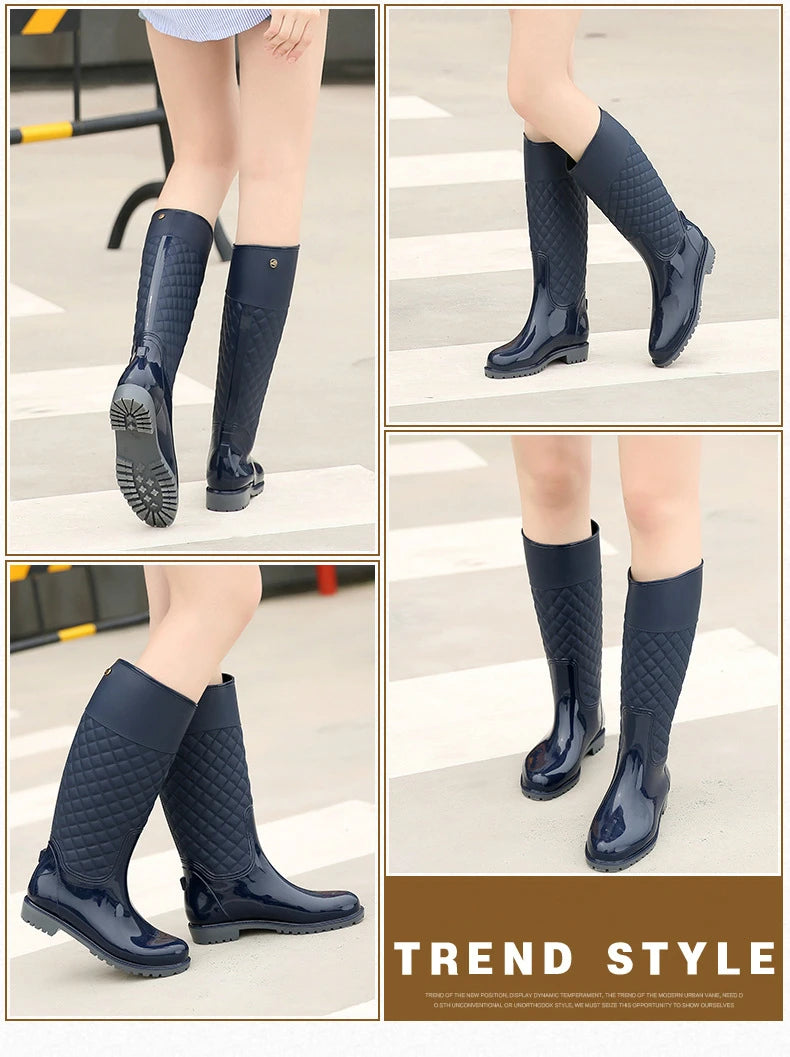 2023 New Women Rain Boots Lady Rain Water Shoes Ourdoor Rainboots  Italianate Pvc Rubber Rainboots Lady Waterproof Shoes