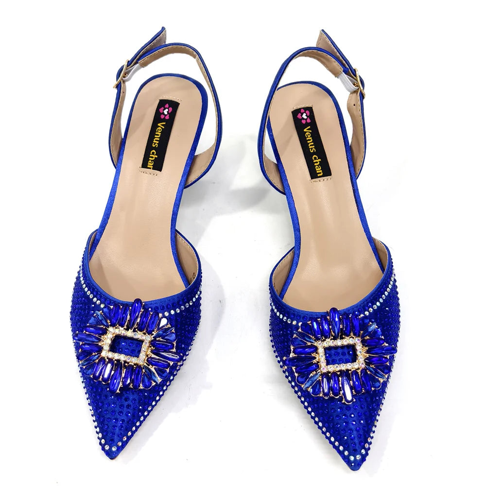 2026 Elegant Nigerian Women's Party Shoes with Medium Heel & Matching Handbag – Pointed Toe Fashion Footwear for Special