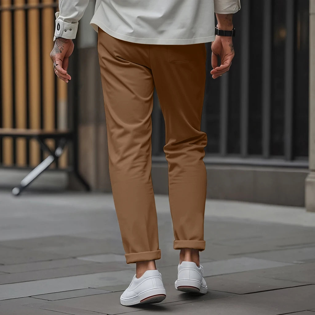 Men's Solid-Color High-Quality Straight-Leg Trousers The New Summer Style Is Fashionable And Comfortable Suitable For Daily Wear