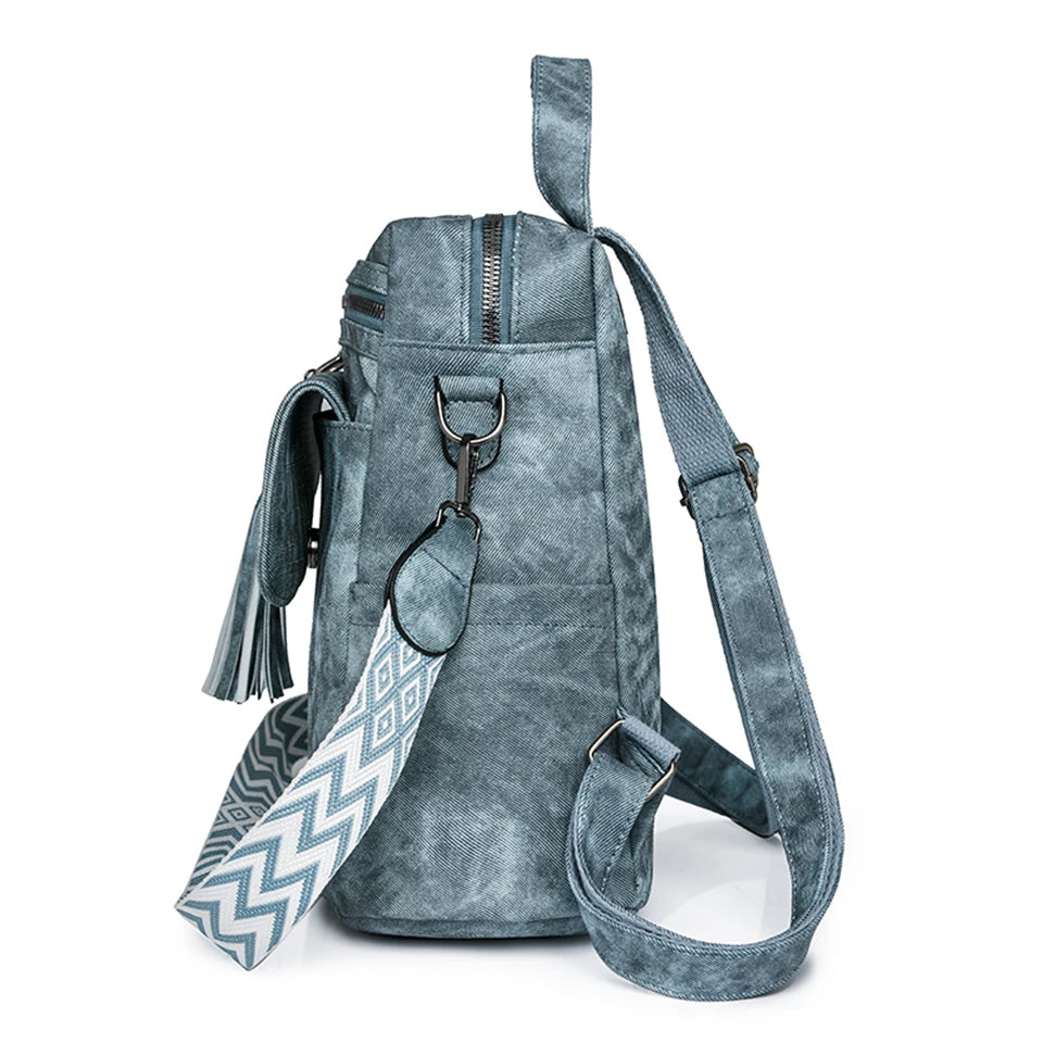 Ladies Daypacks Fashion Backpacks Women Big Travel Bagpack Large School Bags for Girls Solid Color Leather Rucksacks Female