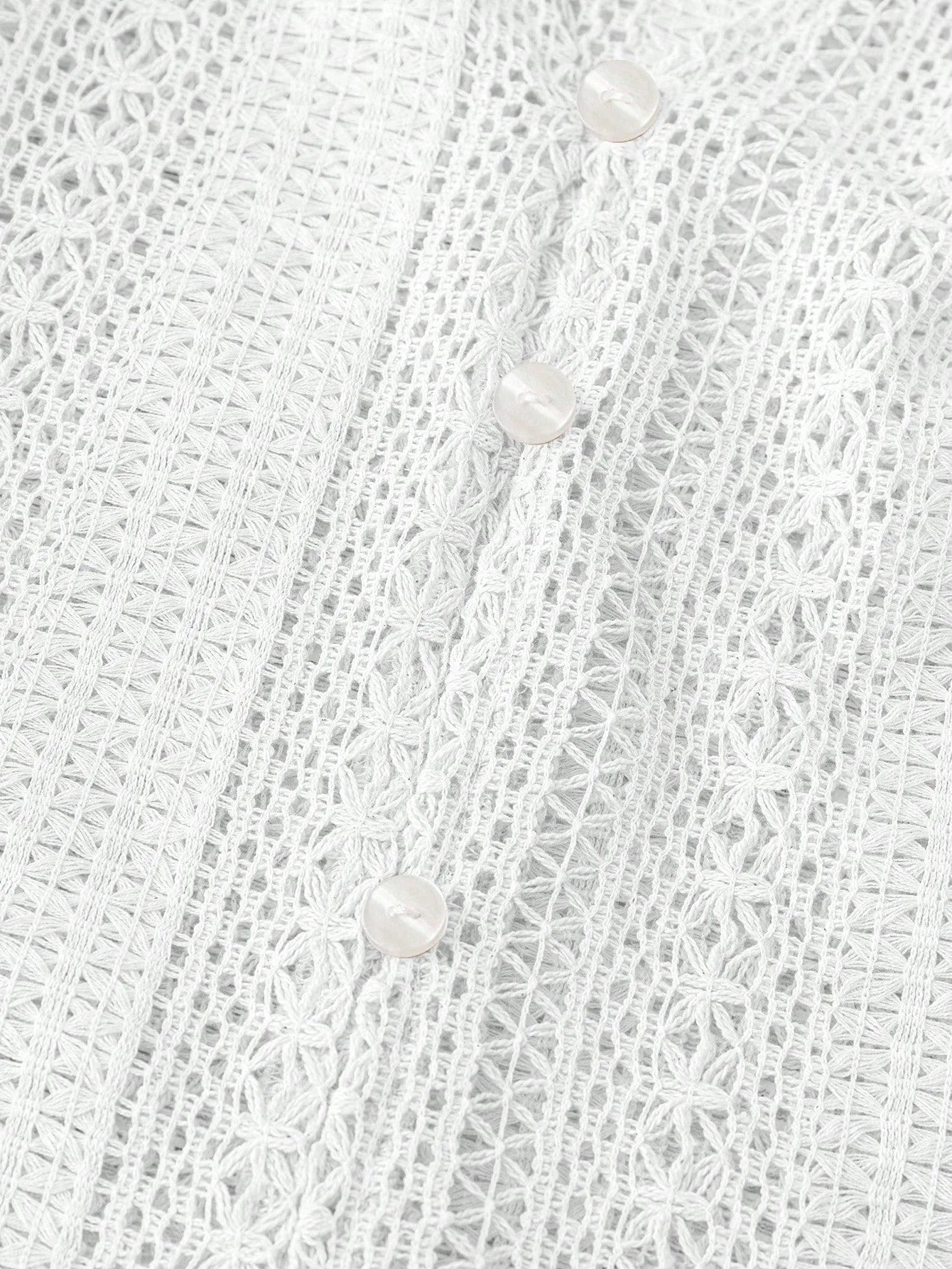 Women's Blouses Spring And Autumn New Loose Fashion Simple All-Match Hollow Lace V-neck Single Breaked Long Sleeve Women Shirts