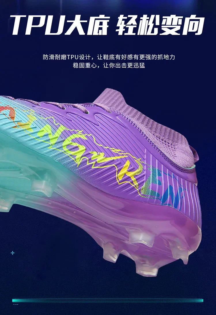 New Low Top Soccer Shoes for Men Teenage Boys Athletic Sports Training Footwear for Students on Lawn and Grass Fields