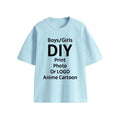 Customized T Shirts for Boys Girls 100% Cotton Tops Anime Cartoon Photos That Kids Like Birthday Gift Design LOGO Graphic Print