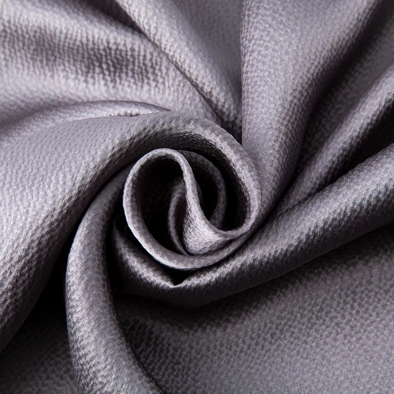 2025 Women's Summer New 100% Natural Mulberry Silk Pearl Satin Dark Grey Elegant Diagonal Cut Wrapped Hip Fishtail Skirt