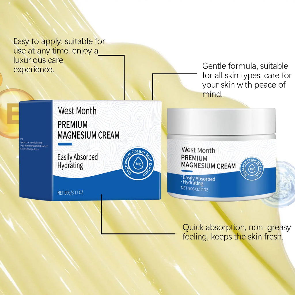 Premium Magnesium Cream Moisturizing and Refreshing Body Lotion with Lavender Fragrance to Care for Sleep 3.17 OZ