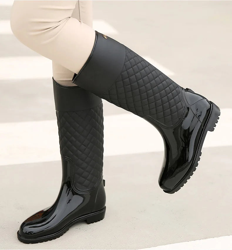 2023 New Women Rain Boots Lady Rain Water Shoes Ourdoor Rainboots  Italianate Pvc Rubber Rainboots Lady Waterproof Shoes