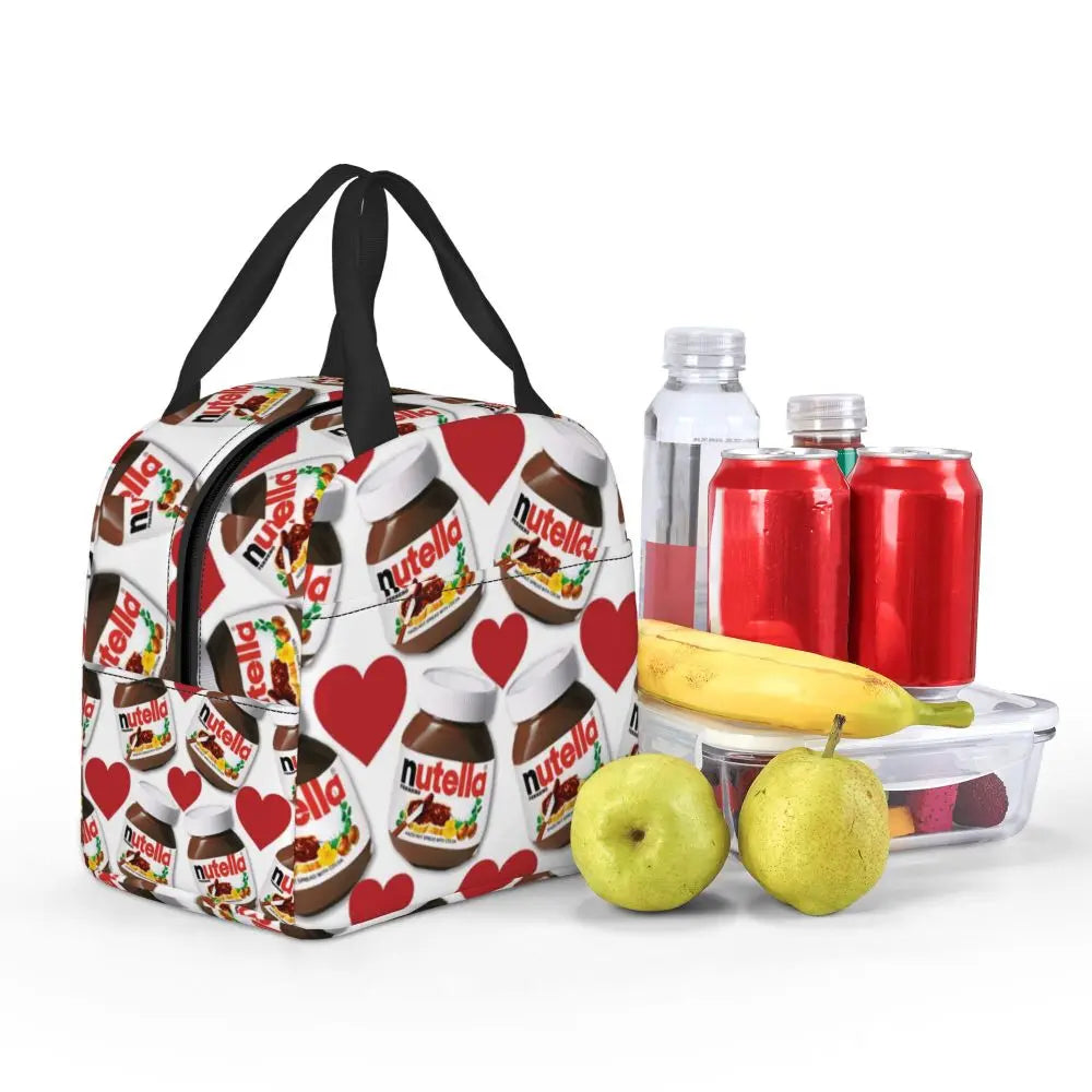 Custom Italy Nutellas Thermal Insulated Lunch Bag Women Portable Lunch Container for Outdoor Picnic Storage Food Box