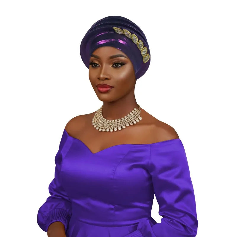 Ready African Auto Gele Headtie Women's Turban Cap Nigeria Wedding Geles Muslim Head Wraps Bonnet Turbante Mujer 2026 New