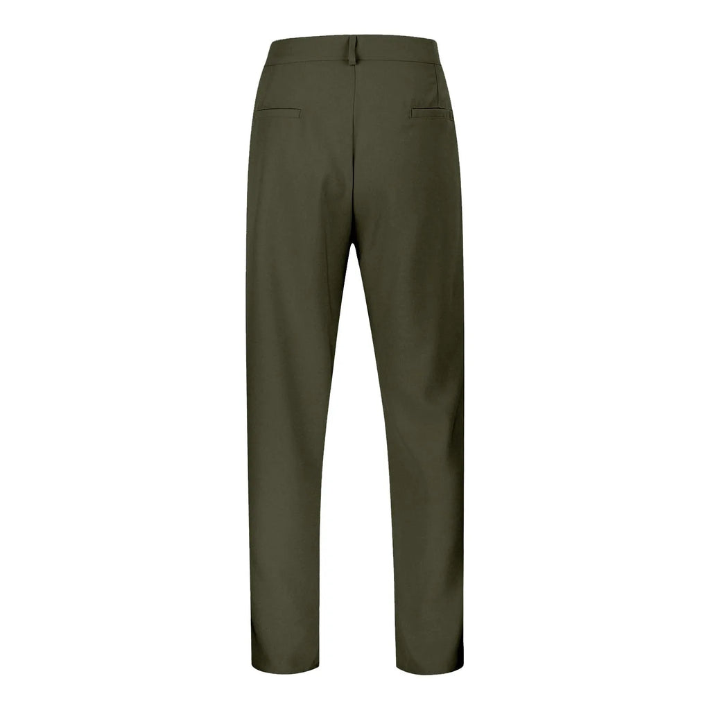 Men's Suit Trousers Fashionable Straight Leg Breathable Casual Pants Pure Color Pocket Trousers Daily Wear Comfortable Fit