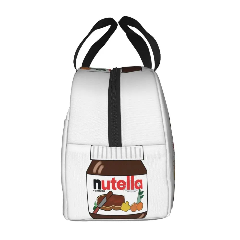 Custom Italy Nutellas Thermal Insulated Lunch Bag Women Portable Lunch Container for Outdoor Picnic Storage Food Box