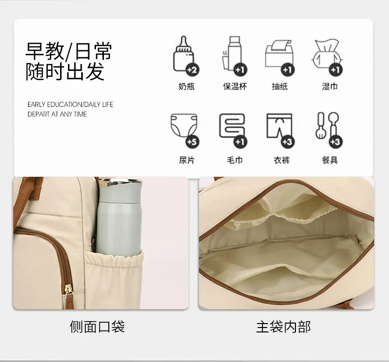 Women's Single Shoulder Bag Diaper Bags Casual Travel Nylon Crossbody Bag Lightweight Waterproof Large Capacity Shopping Handbag