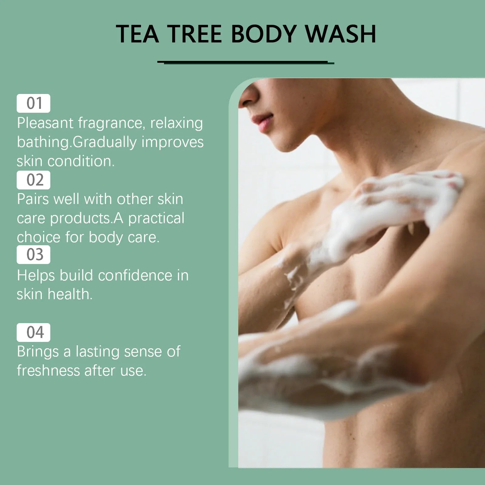 Brightening Body Wash Tea Tree Oil Clean Body Odor Remover Moisturizing Skin Barrier Repair Strengthening Shower Gel Body Wash