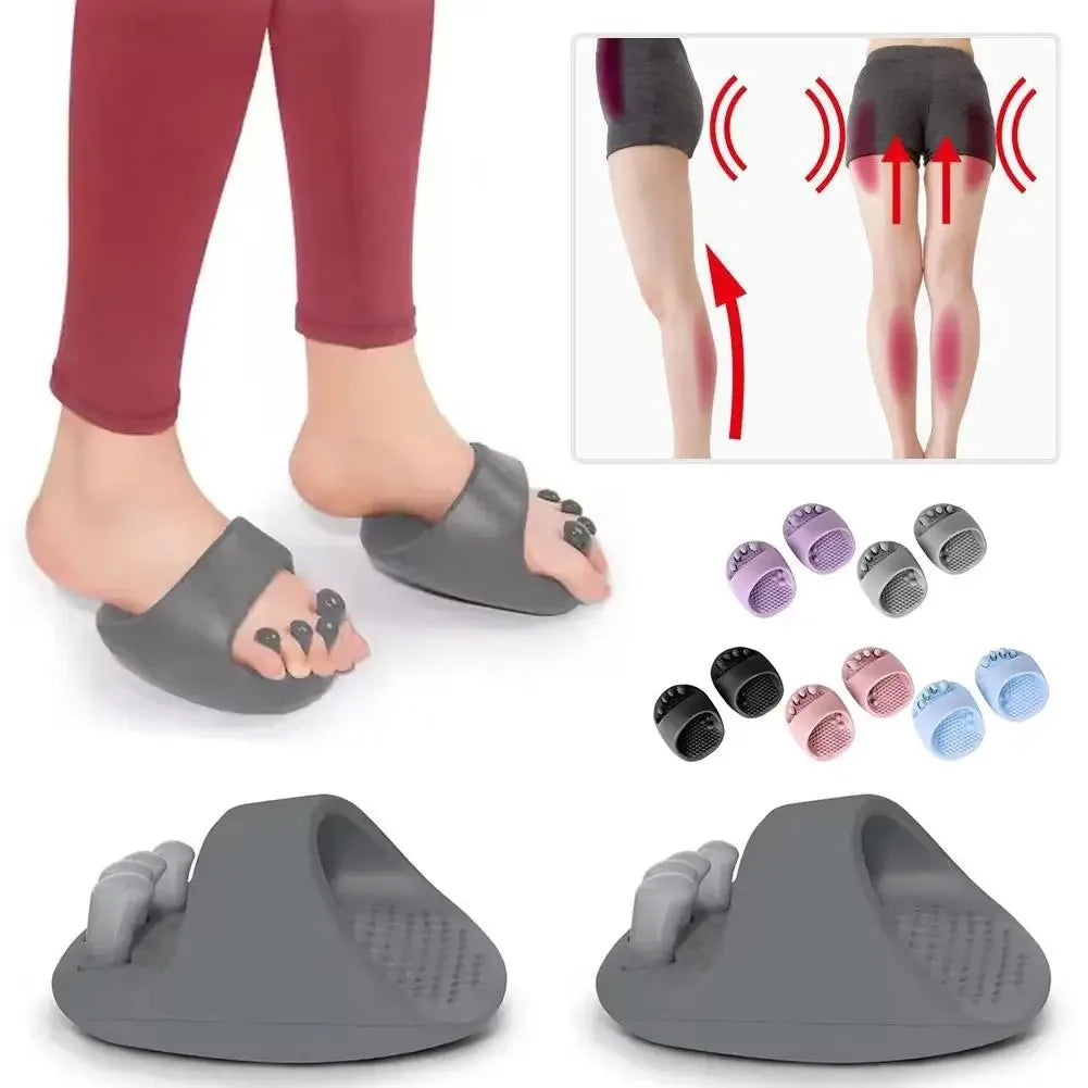 Women's Arch Support Massage Slippers Thick Soled Slide Sandals Shaking Slimming Shoes Postpartum Leg Massage Foot Relief