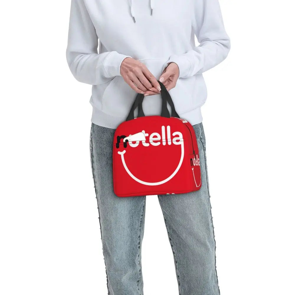 Custom Italy Nutellas Thermal Insulated Lunch Bag Women Portable Lunch Container for Outdoor Picnic Storage Food Box