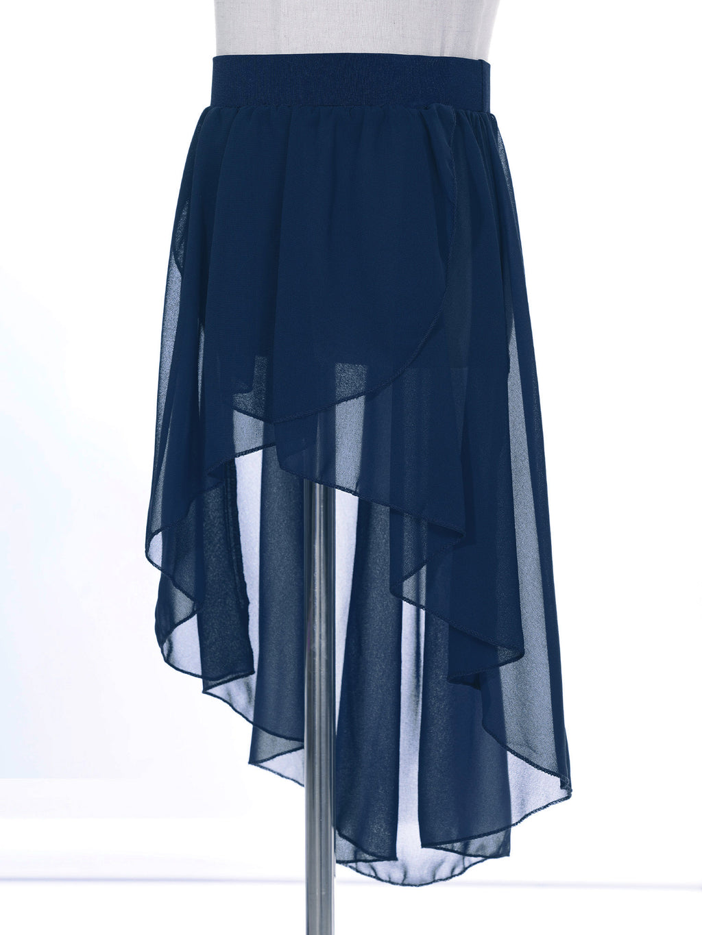 Girls Skirts High-Low Chiffon Skirt for Girl Elastic Waistband Ballet Modern Lyrical Dance Leotards Wrap Skirt Child Dancewear