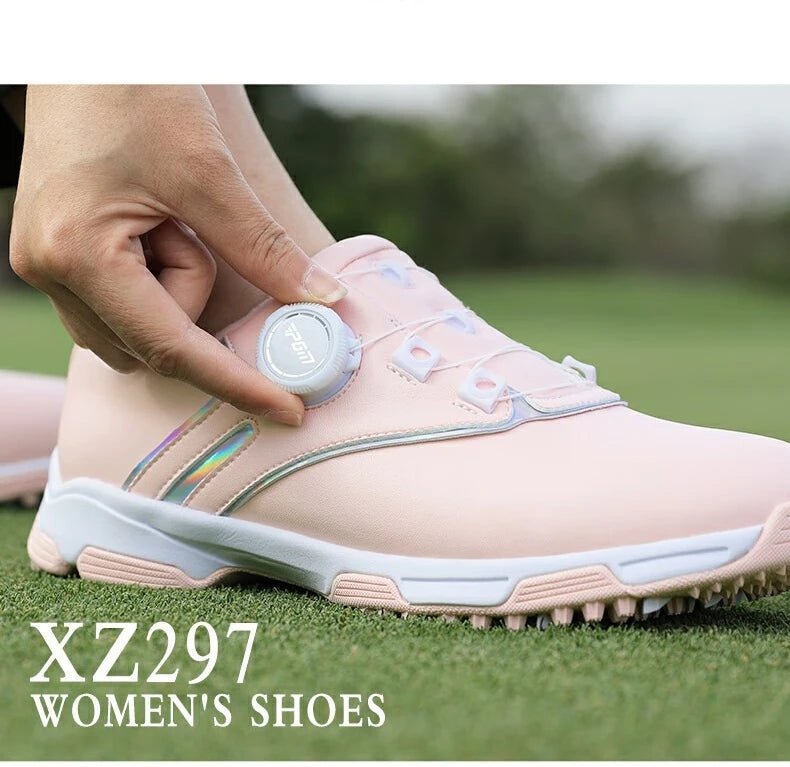 PGM Women Golf Shoes Waterproof Rotating Buckle Anti Slip Sports Shoes XZ297