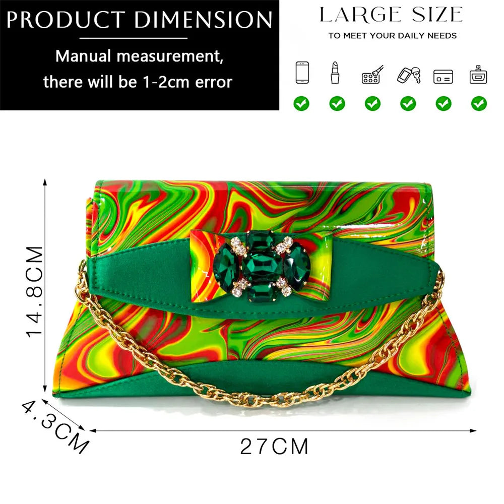 Sandals Woman Summer Ladies Shoes and Bag Decorated with Rhinestone Women Shoe and Bag Set for Party In Women Nigerian Shoe Bag