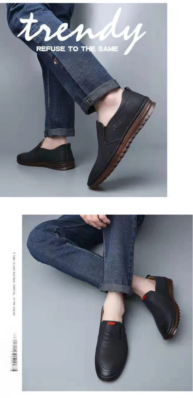 Fashion Men Loafers Lightweight Men's Driving Shoes Brand Anti-Slip Comfortable Flat Shoes Designer Rubber Sole Breathable Shoes