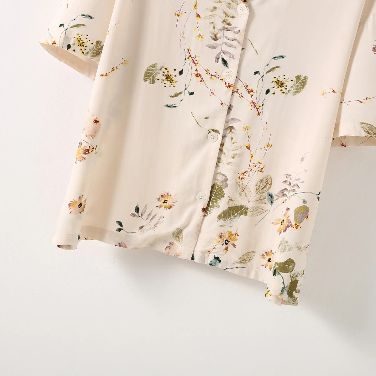 Elegant Versatile Floral Shirt & Shorts/Pants Set Women French Style Silky Viscose Loungewear 2Pcs Summer Pajamas Outerwear Top