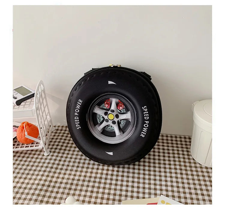 Children's Schoolbag Fashion Tyre Shaped Boys Girls Backpack 3D Cartoon Kindergarten Shoulder Bag Large Capacity Kids Handbag