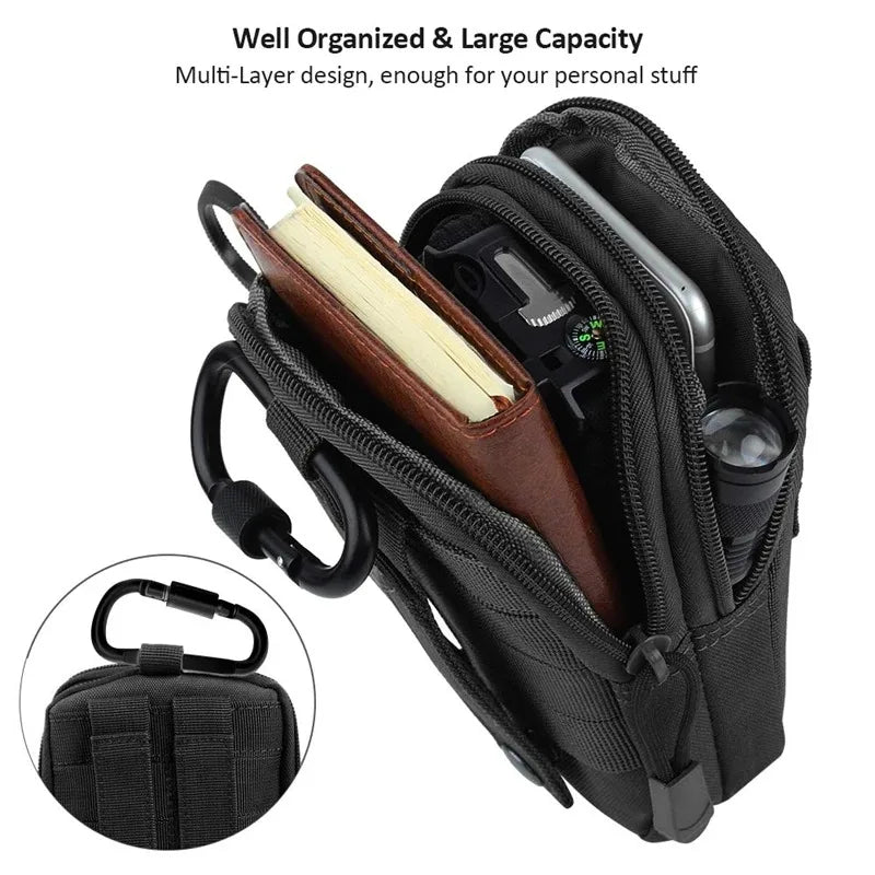Men's Belt Bag Outdoor Waist Bag Bag Waterproof Camo Sports Hunting Accessories Storage bag Molle nylon cell phone