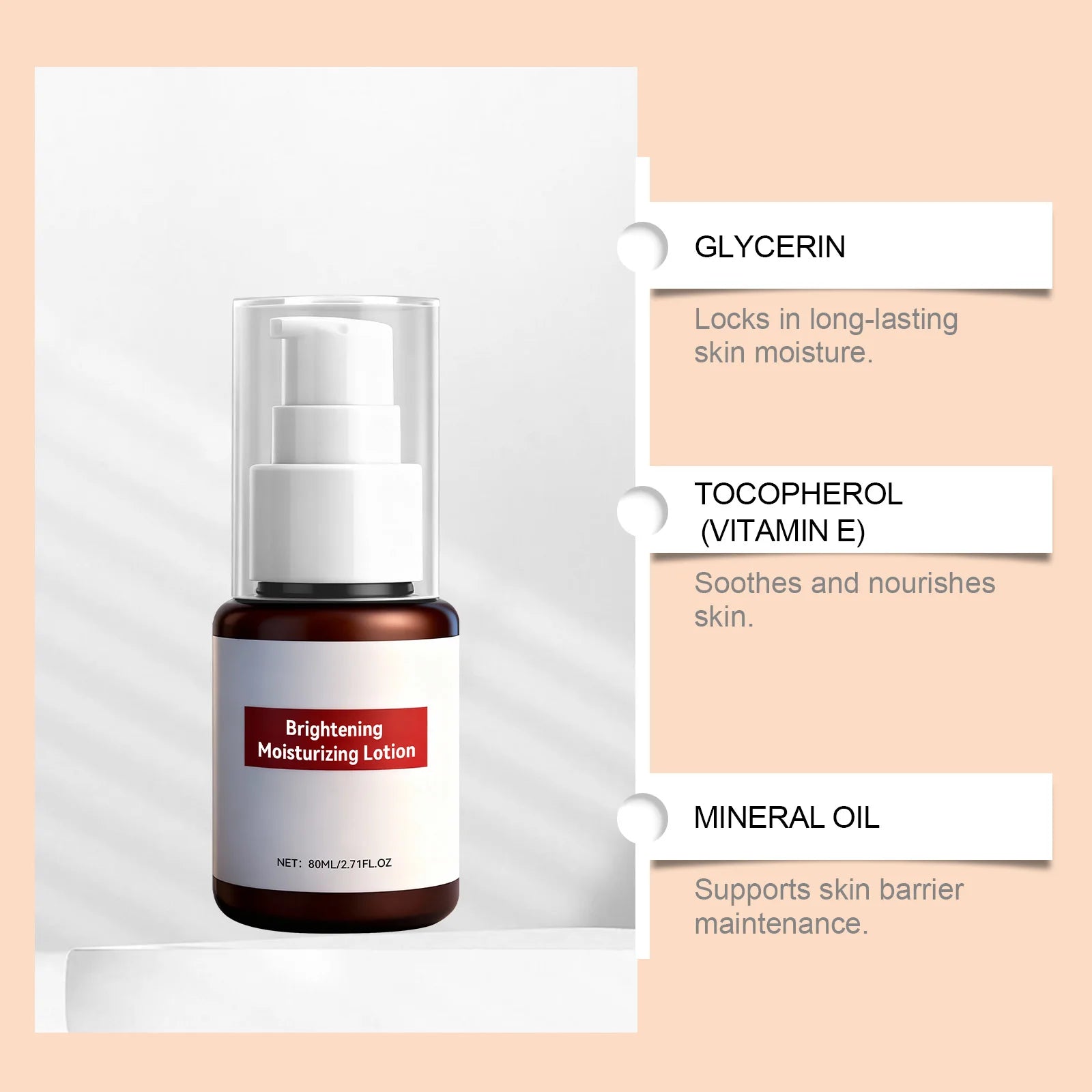 Brightening Moisturizing Lotion - Gentle hydration to nourish and brighten facial skin, providing moisture and protection