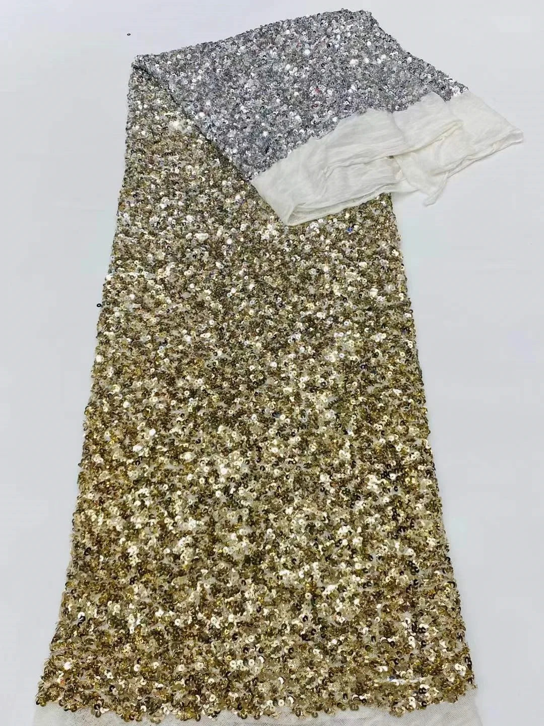 8 Colors High Quality Embroidery French Mesh For Nigerian Party Evening Dress Material African Gradient Sequins Net Lace Fabric