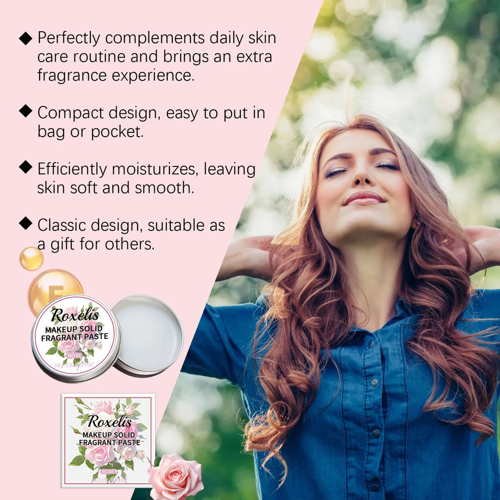 ROXELIS Rose Paste Body Balm Solid Balm Sets Solid Perfume Portable Pocket Balm Perfume Perfect for Travel Use Parfum Women's